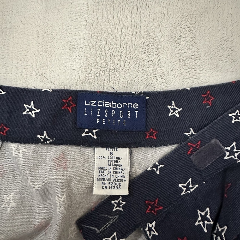 Women's Navy Liz Claiborne Sport Red And White Star Skort In 8 Petite - Picture 4 of 5